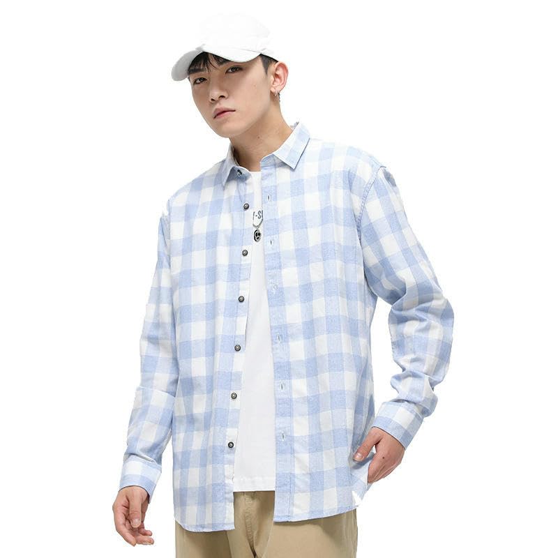 Chemise en coton à carreaux style coréen de qualité supérieure - 4