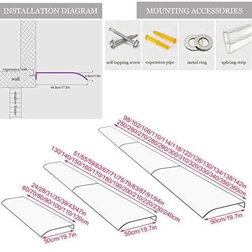 Front Door Canopy, Outdoor Awning, Rain Cover, Uv/Snow Protection Shelter, Window Awning Garden Canopy, Porch Roof Awning,50X100Cm/19.7 * 39In #TOP1