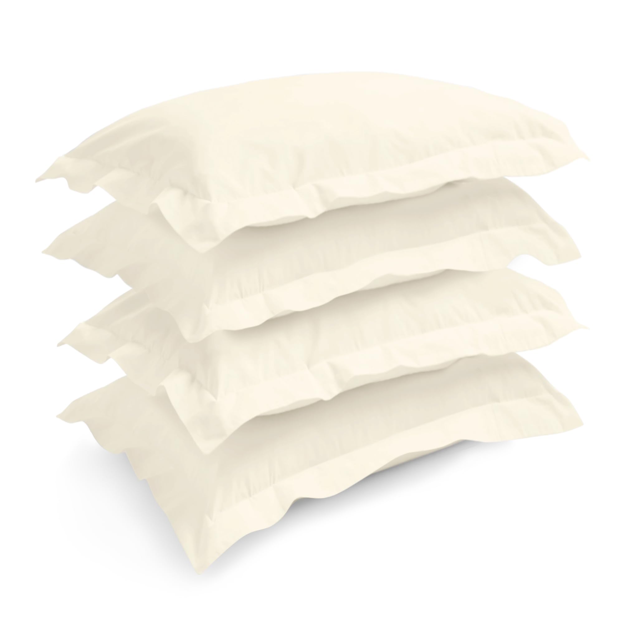 Pizuna 100% Cotton Standard Pillowcases 2 Pack White 50x75cm, 400 Thread Count Long Staple Combed Cotton Soft Pillow Cover, Sateen Weave Oxford Pillow Cases (Cooling Pillowcase 2PC) — view 105