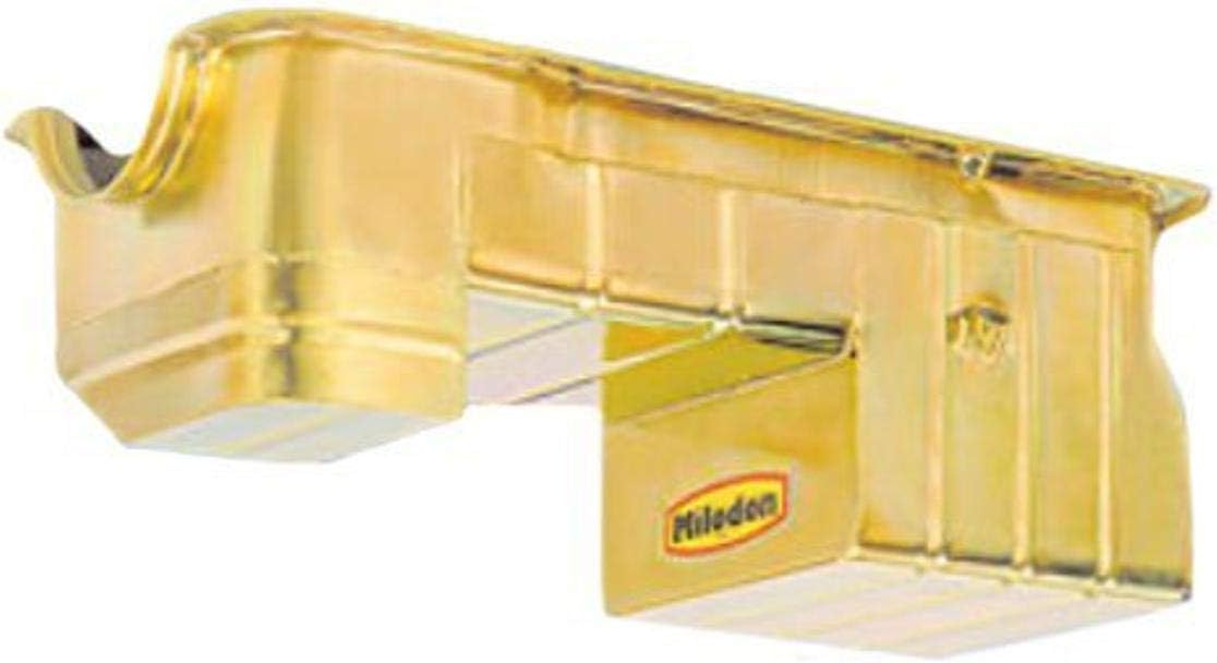 Milodon 31126 Steel, Gold Zinc Plated Street and Strip Oil Pan for Ford 351W
