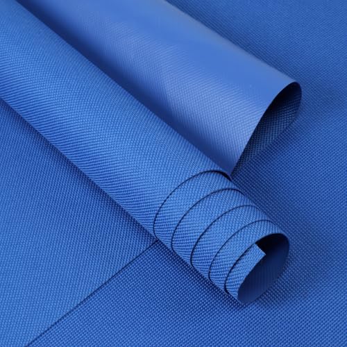 GoldWheel Marine Waterproof Canvas Fabric 40'×60' Outdoor/Indoor Awning 600 Denier Canvas Fabric Anti-UV Blocks Heat, Reduce Glare for Boat Tent Shading Cushion 60' Wide, Blue