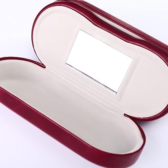 Kanasi Double Glasses Case Hard Shell, 2 in 1 Dual for Two Frames, Red, Size: 6.2 x 2.8 x2.6 inches