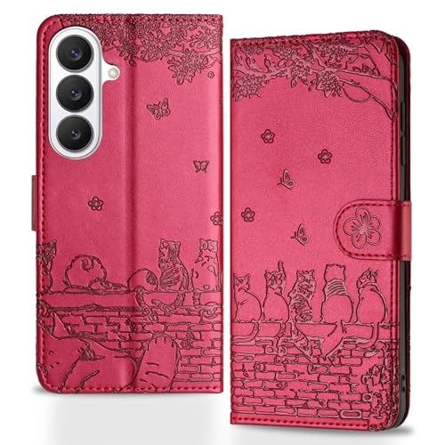 Butnyeoe pour Coque Samsung Galaxy A56 5G Clapet, Etui Samsung Galaxy A36 5G avec Rabat, Portefeuille Pochette avec Porte-Carte et Cordon Chats PU...