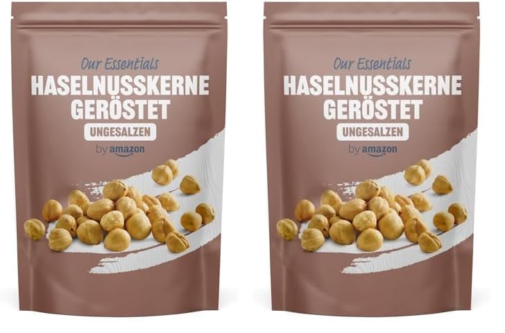 by Amazon Haselnuss kerne, geröstet, ungesalzen, 500g (Packung mit 2)