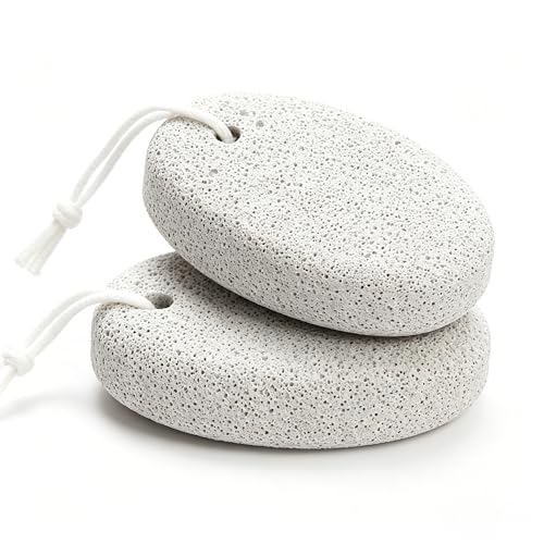 zoerbufan 2 Piezas Piedra Pómez Natural, Elimina Durezas y Callosidades de Pies y Manos, Herramientas de Pedicura de Lava para Eliminar la Piel Muerta(Gris-New)