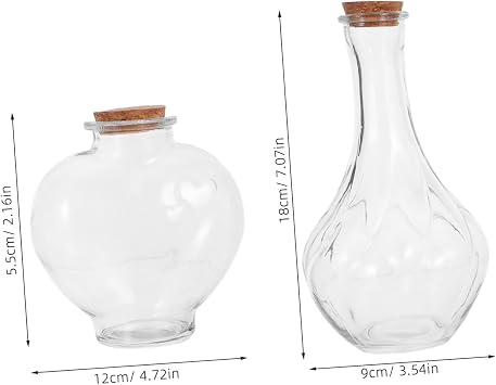 3pcs Heart Shaped Glass Wooden Sand Ceremony Bottles