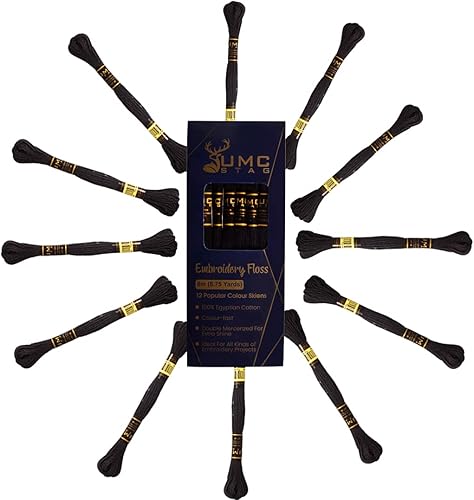Miniatura 48 de Paquete de 12 hilos de bordado de alta calidad, madejas de 100% algodón egipcio de alta calidad, hilo de bordado de punto de cruz, algodón trenzado