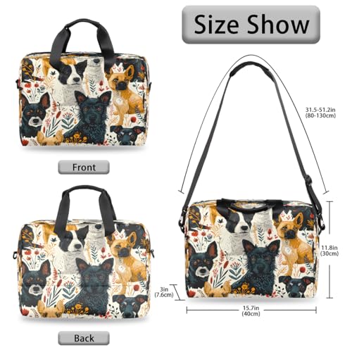 Funda de Laptop con Correa y Estampado de Flores para 13-16 in miniatura 6