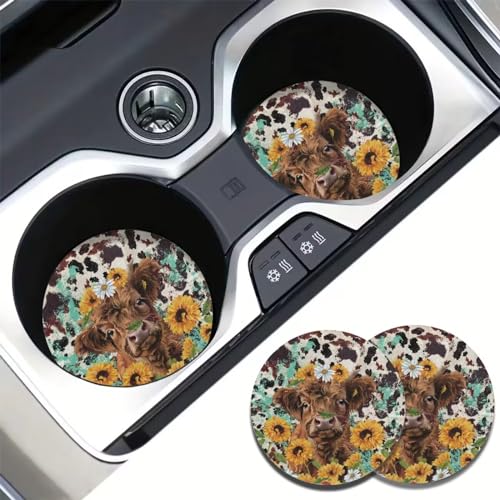 Posavasos para Auto Redondo 2 Piezas Café miniatura 2