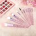 Gjinxi Glitter Crystal Makeup Brush Set, 10Pcs Rose Pink Crystal Sparkle Makeup Brushes Kit, Premium Cosmetic Brush Set for Foundation Powder Liquid Cream Blending Eye Shadow Eyebrow Blush Concealer