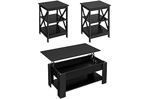 Yaheetech Modern Three-Piece Coffee Table Side Table Set: An Oasis of Functionality and Style