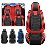 Xianlan Car Seat Covers Fit for Suzuki Grand Vitara 2001-2013 Car Seat Protectors Premium Nappa Leather, Non-Slip Bottom, Storage Pocket, Wear-Resistance (Full Set, Black Red)