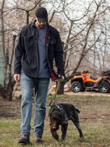 Mr.Stream Men's Flannel Jacket Black XL Henley Navy Blue XL3