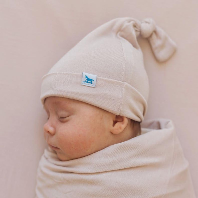 Image of Little Unicorn Premium Stretch Knit Swaddle & Hat Set | Ultra-Soft with Optimal Stretch for Newborns | Giftable Set (Soft Blush)
