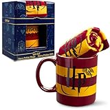 Harry Potter Tassen-Geschenkset, Kuschelige Damen Socken & Keramik Tasse, Geschenke für Frauen & Teenager (Gelbe Tasse und Socken, Tasse: 325 ml, Socken, 35/40 EU)