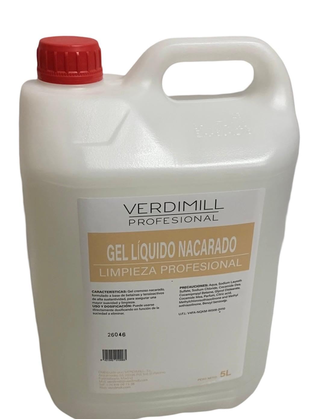 Verdimill - jabon en formato Gel liquido ideal para lavamanos y dispensadores de jabon. garrafa de 5 litros