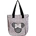 Disney Classic Minnie Mouse Stripes Dots Small Canvas Shopper Tote Bag Pink Black