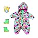 Zapf Creation 830086 BABY born Deluxe Matschhose Set 43 cm - bunter Puppenoverall Overall mit Gummistiefeln und Gießkanne