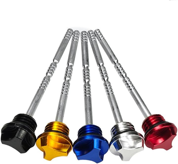 1pc Scooter Motorcycle Engine Oil Dipstick Cap Plug Engine Crankcase Oil Level Gauge Aluminum CNC Machined Motorcycle Part(Red)