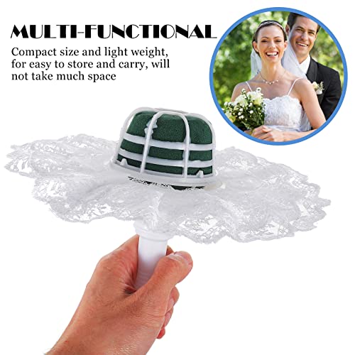 LIFKOME 3 Sets Bride Flower Bouquet Holder Wedding Bridal Bouquet Holder Foam Floral Handle Bouquet Holders for Bride Artificial Flowers Decoration - Image 4