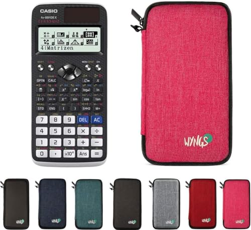 Casio fx-991DE X Classwiz inkl. WYNGS Schutztasche Pink - Wissenschaftlicher Taschenrechner - Basic Set