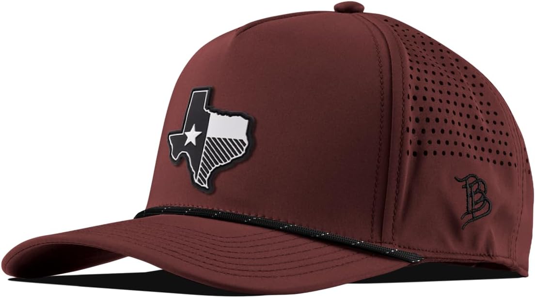 Branded Bills Texas Vintage PVC Curved 5 Panel Rope, Snapback Closure, Lightweight, Comfortable Baseball Cap