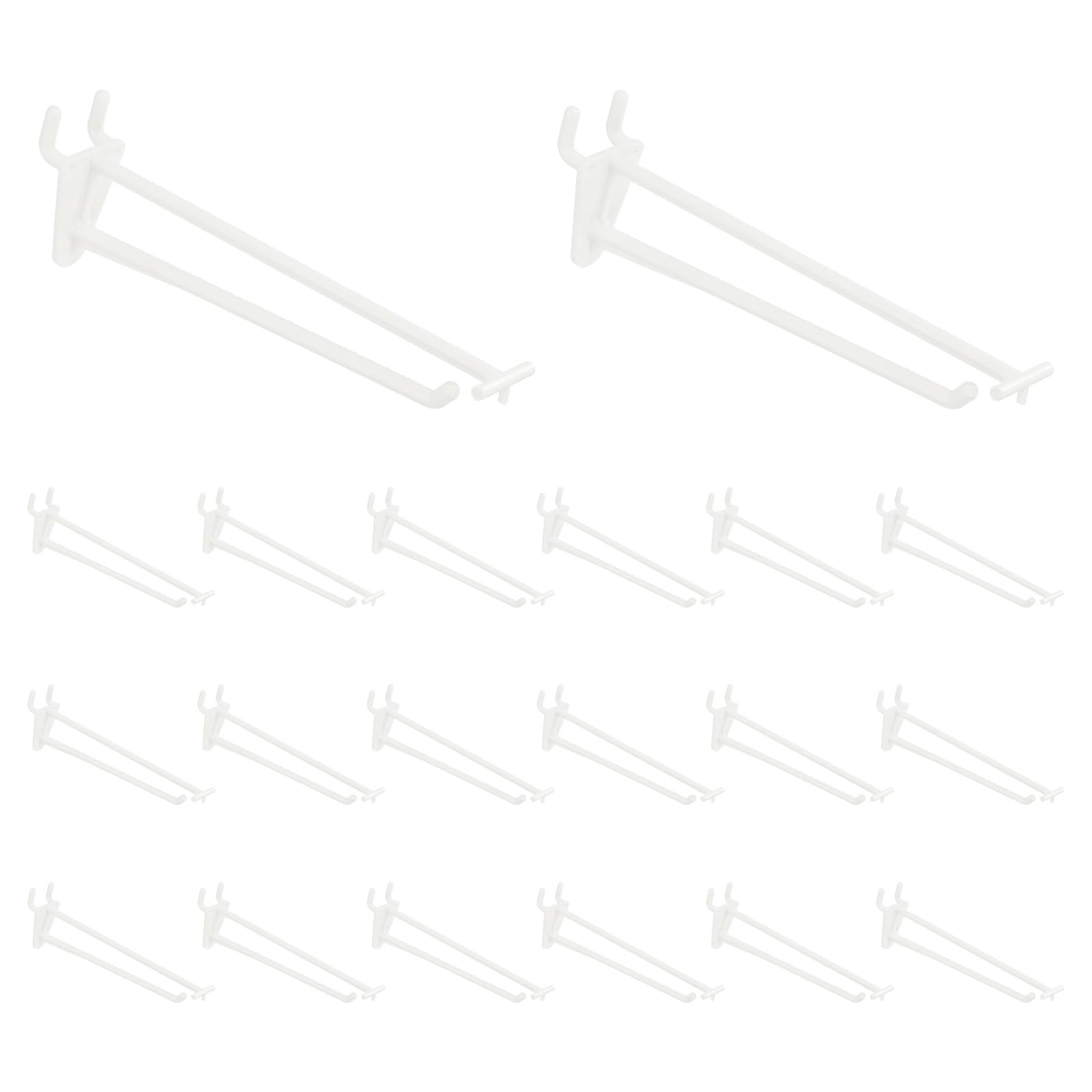 Crochet pour panneau perforé en plastique blanc 16,5 cm lot de 20 pièces pour rangement mural