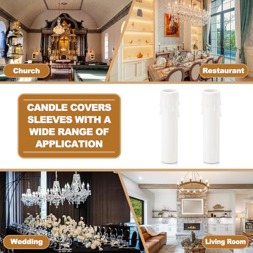 Fundas para velas PATIKIL E12, cubiertas plásticas blancas que ocultan cables de lámparas 7