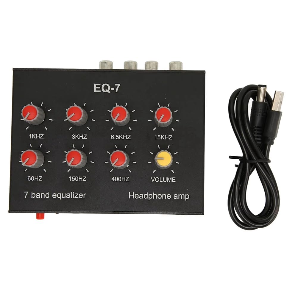 DC5-12V Equalizzatore Suono 7 Bande Regolazione dei Medii Alti Equalizzatore Digitale Preamplificatore Audio Regolabile per Cuffie