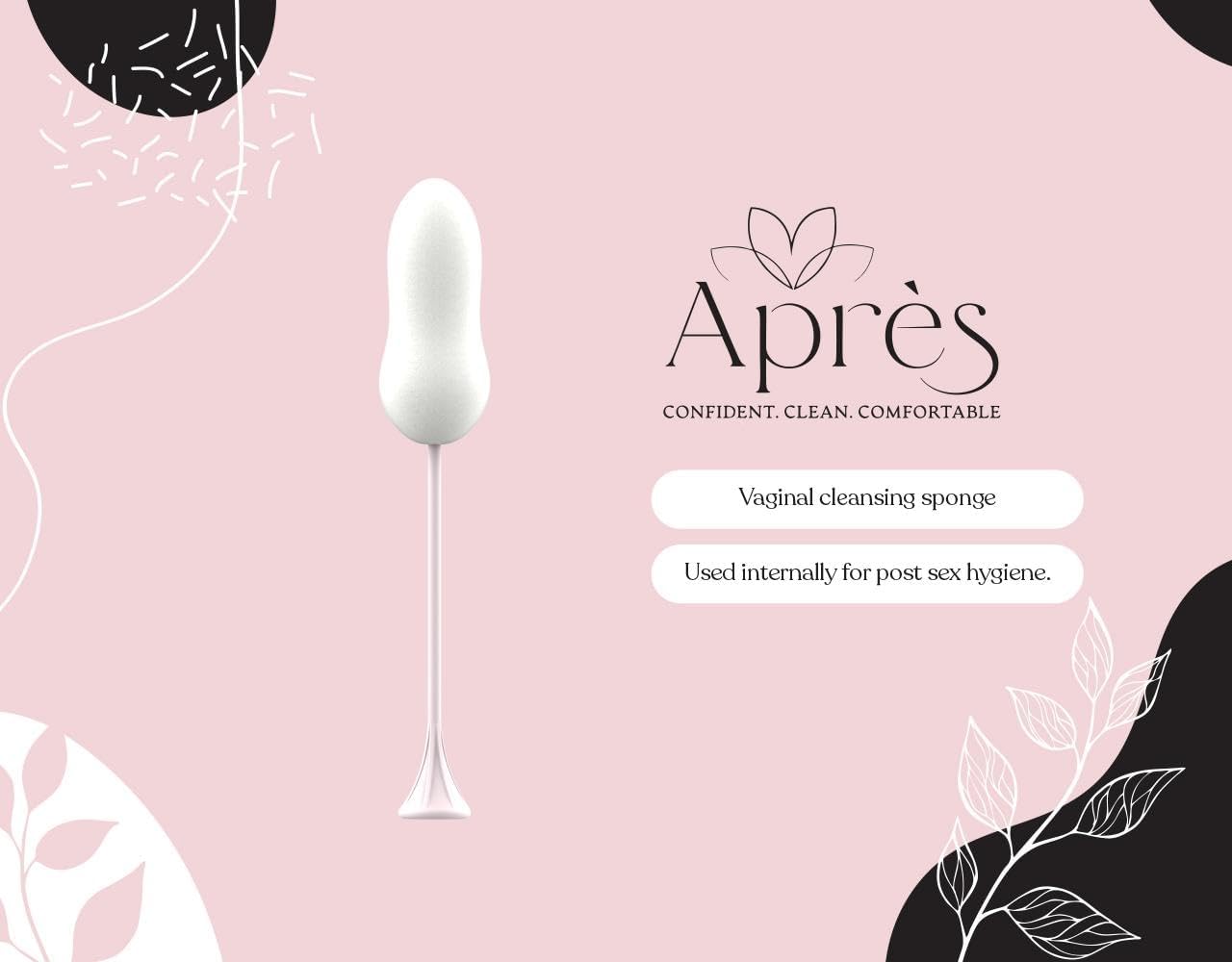 Après 10 Pack - Absorbing Sponge for Women’s Post-Intimacy Comfort. No Leaks or Drips. Longer Handle. Best Grip. Hypoallergenic, Latex-Free Feminine Care & Hygiene Solution.