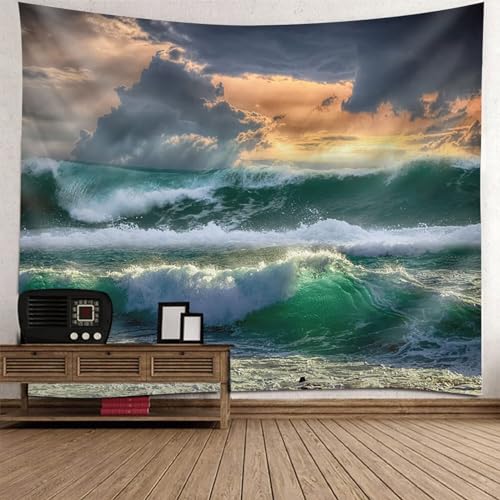 Tapisserie Murale Vague de Mer 150x130cm pour habiller un grand mur vide avec élégance