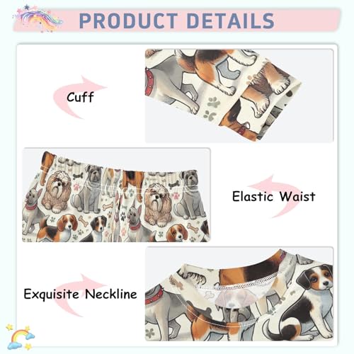 ODAWA Tee and Pant 2-piece Pj Set Dogs Bones Beige Footless Fall Pajamas 18M4