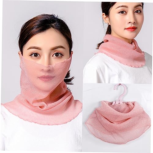 2pcs Women Scarf Mask Summer Bib Scarf Face Veil Face Neck Mask Thin Sunscreen Veil3
