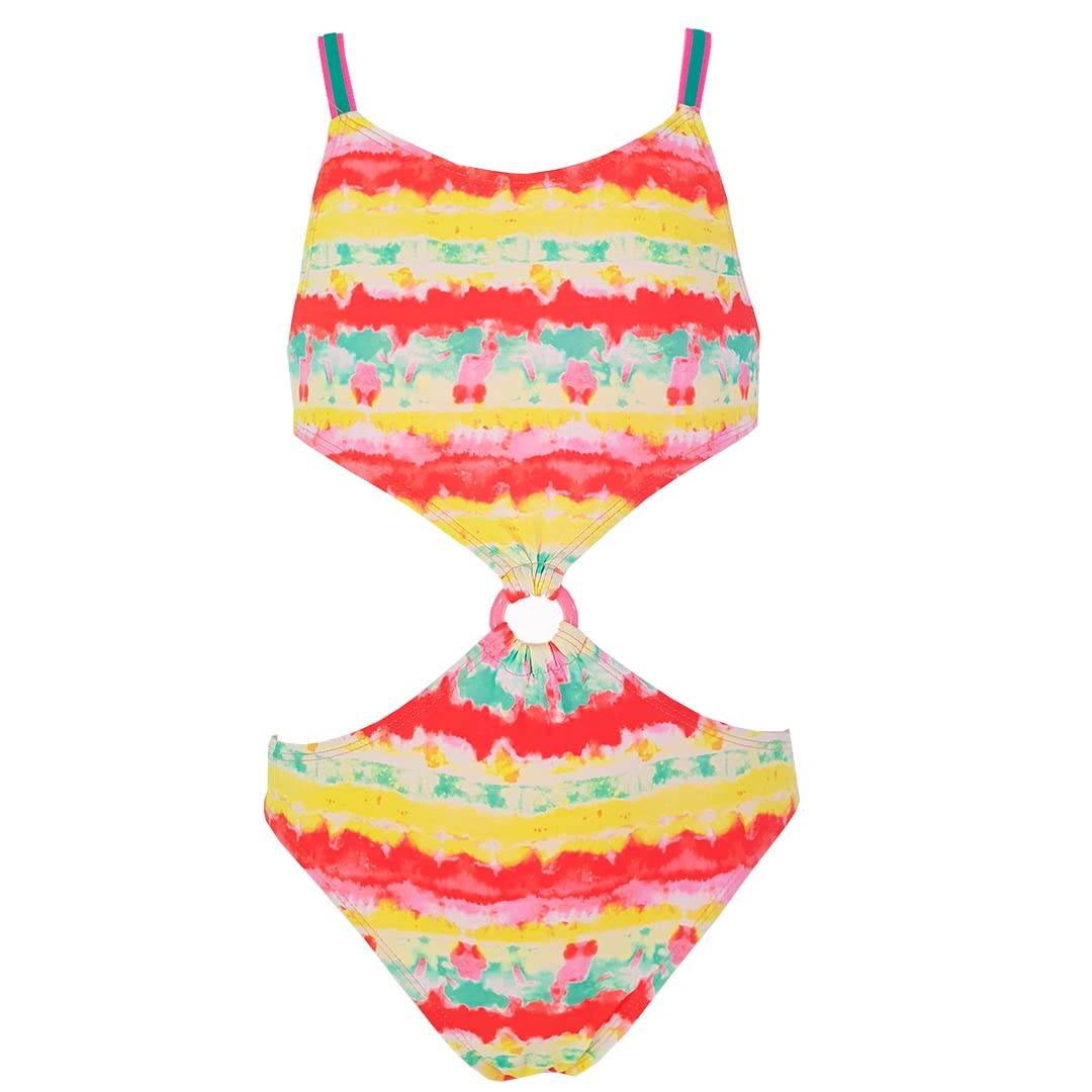 Costume da bagno rosa multicolore per bambini con stampa Tie Dye, costume da bagno per bambina, stile trikini, trikini e bambina, biancheria da bagno da bambina 3-18 anni