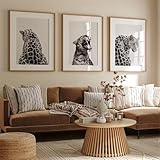 Meuzzvor Poster Set 3er Set Moderne Wandbilder Schwarz 