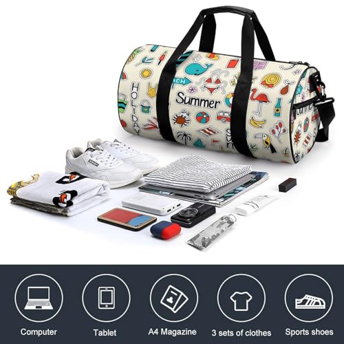 Duffel bag pour camping et randonnée d'été avec grand compartiment cylindrique - 4
