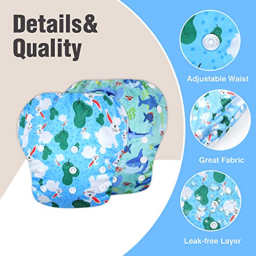 Langsprit 3 Pack Swim Diaper For Baby & Toddle,Reuseable Washable Diaper Swim For Swimming Lesson & Baby Shower Gifts (L, Light Fish) #TOP2