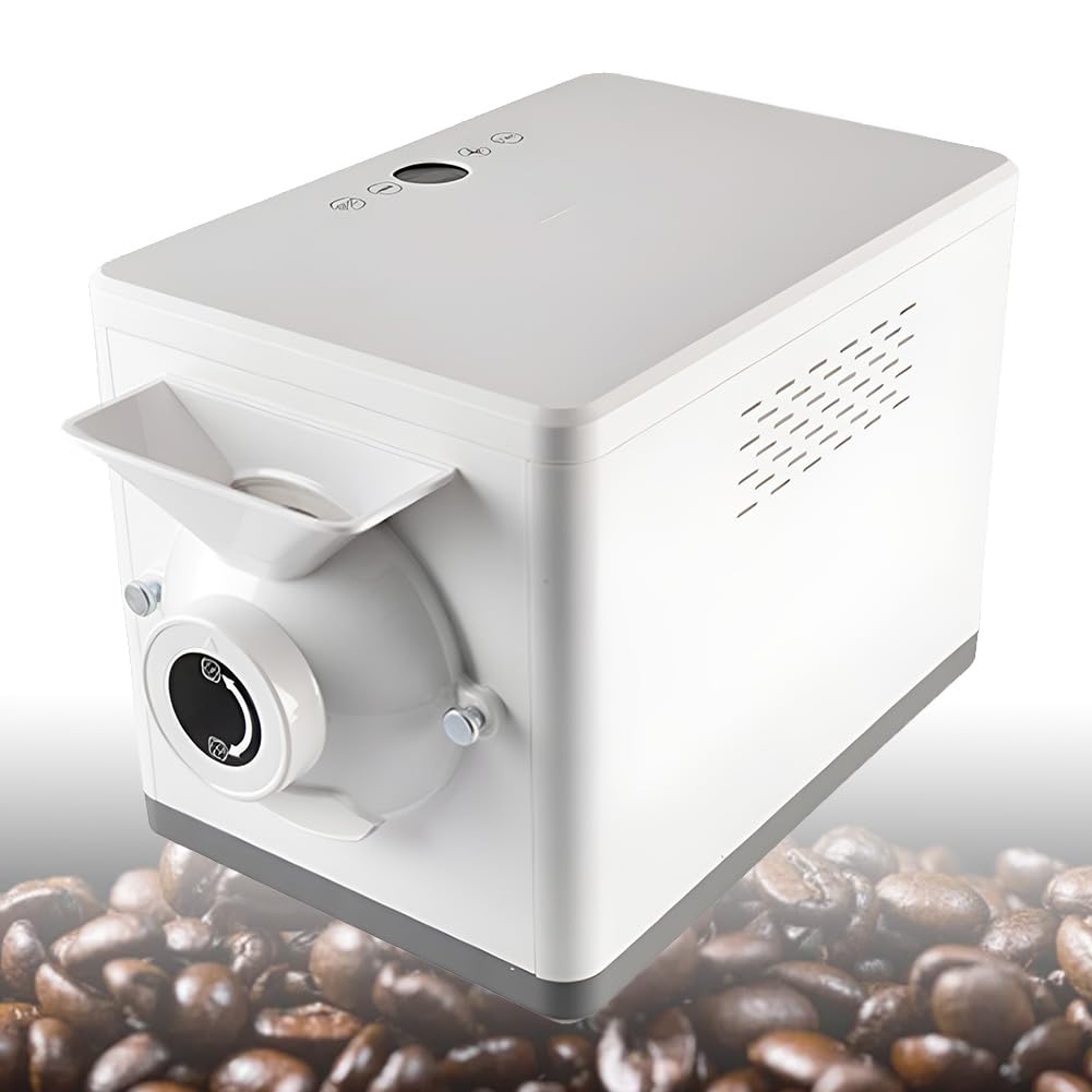 Tostatrice elettrica per chicchi di caffè, Tostatrice automatica per caffè, Frittura in padella completamente automatica a 360 °, Temperatura regolabile da 0 a 250 ℃, per cuocere caffè, castagne