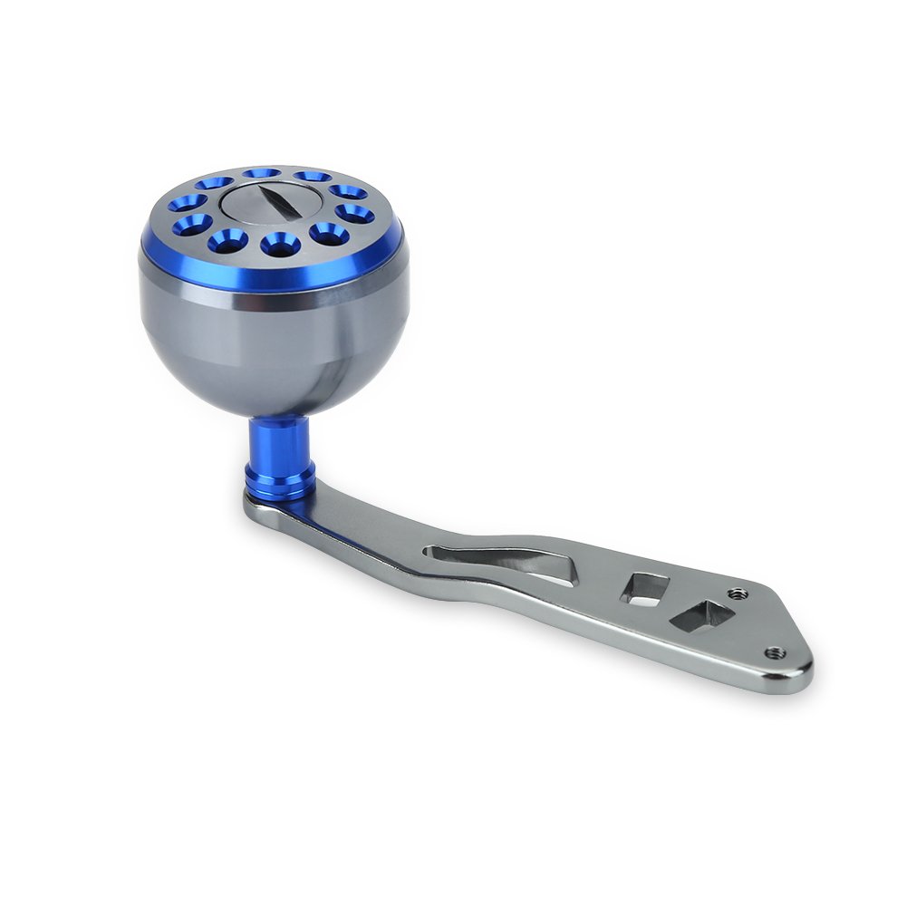 Tbest Power Handle for Baitcaster, Fish Rod And Its Accessories,1Pc Metal Handle Part Accessory for Abu Round Baitcast Fishing Reel (Gun Blue)