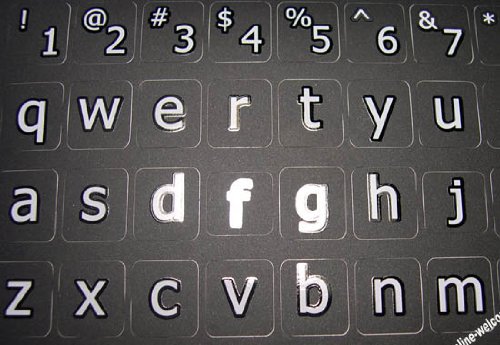 Pegatinas de teclado para computadora fondo negro miniatura 3