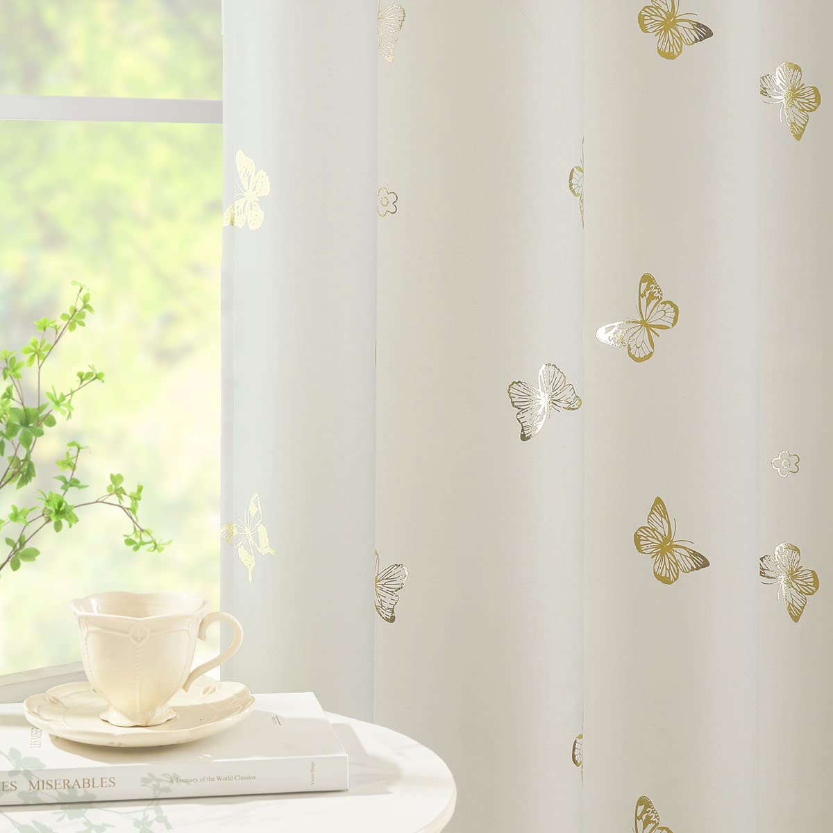 Gold Butterfly Blackout Curtains - FREE SHIPPING -29