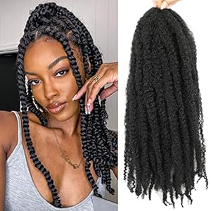 Ayana 6 Packs Marley Twist Braiding Hair 24 Inch Marley Hair Crochet Braids Long Afro Kinky Synthetic Kanekalon Fiber Marley Hair For Twists Braiding Hair Extensions (24inch, 1B)