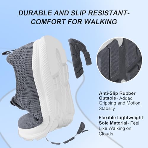 Image of Wide Toe Box Shoes Women Non-Slip Wide Width Sneakers Ultra Light Extra Wide Road Running Shoes for Women Breathable Tennis Walking Gym Workout Trainer 6-12
