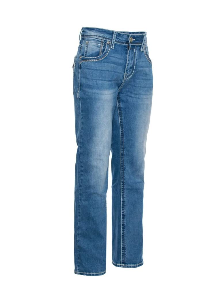 Western BullMen's Premium Straight Fit Denim Jeans Sizes 30-40 Style:WB009 Blue