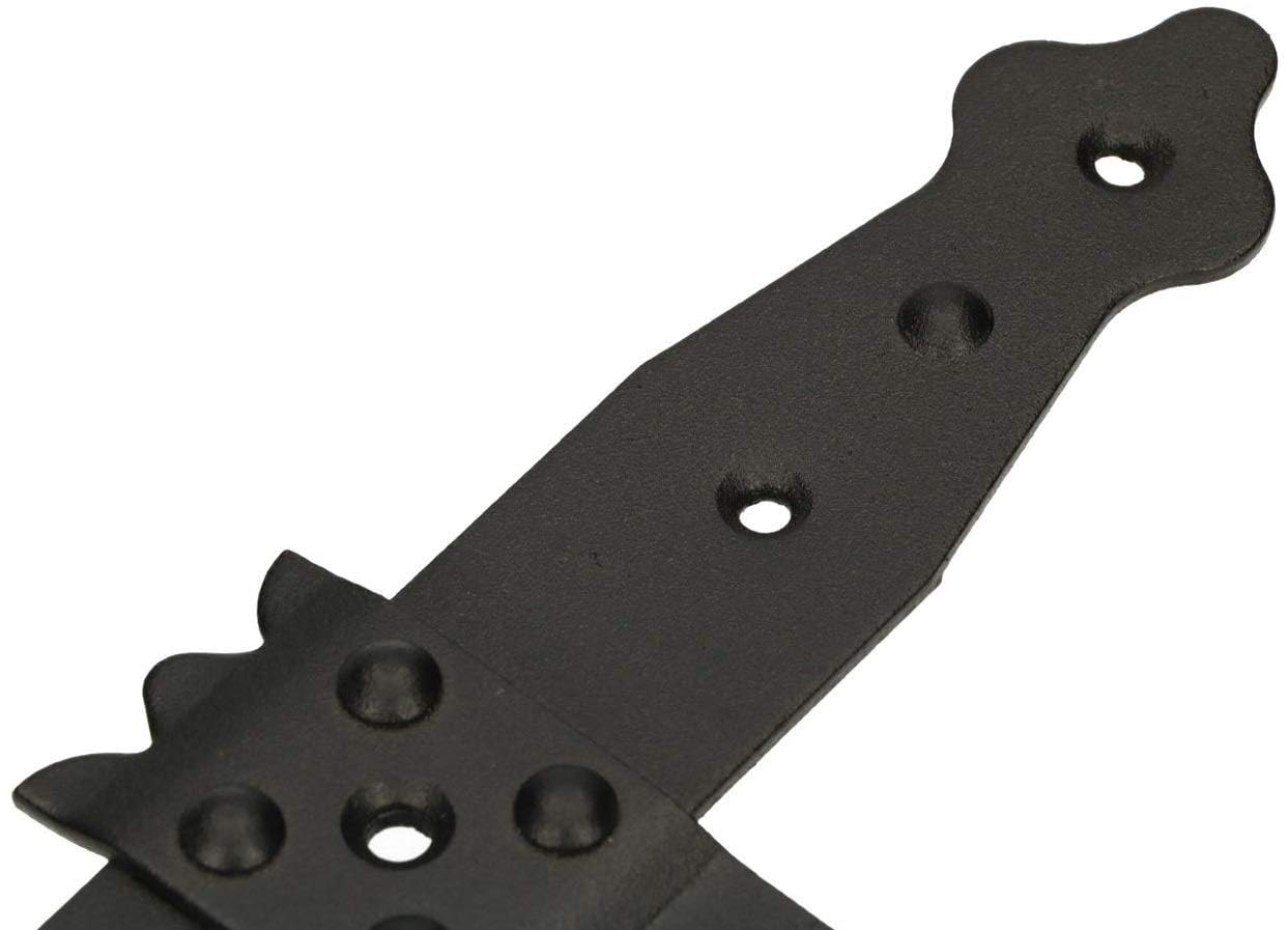 KOTARBAU Mittelkreuzband 236 mm mit Kloben Ladenmittelband Fensterband Faltladen Pulverbeschichtet Schwarz Scharniere Möbel Türen Verbindung Torband (Packung mit 6)