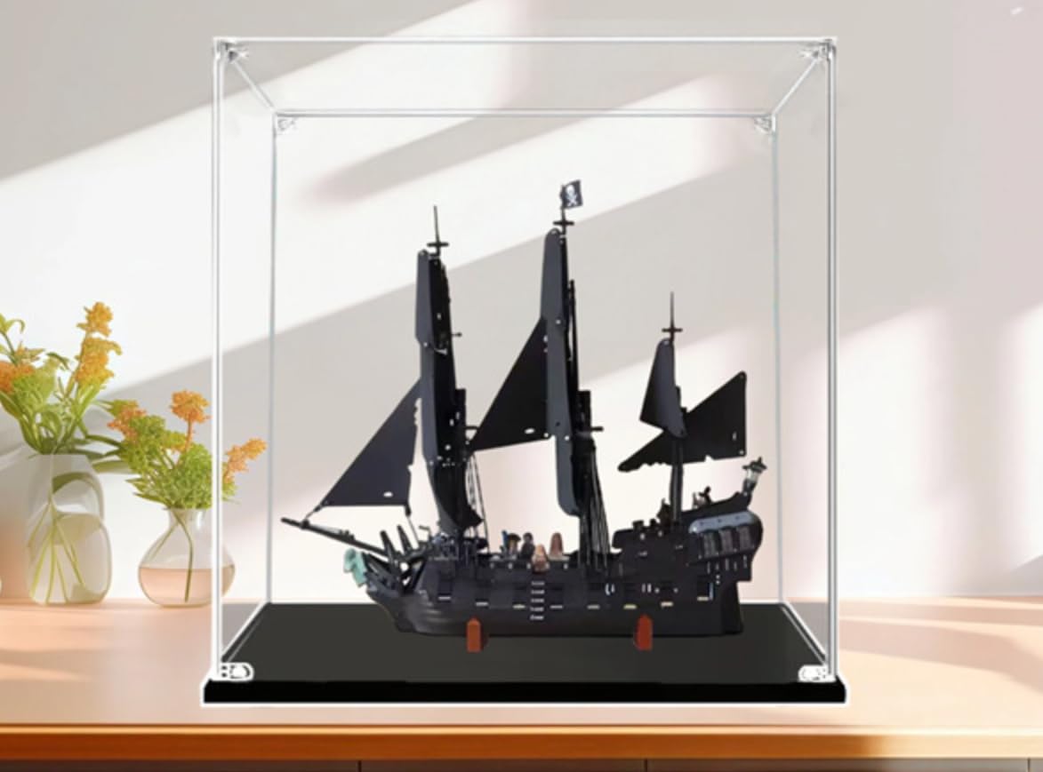Acryl Vitrine Kompatibel Mit Captain Jack Sparrows Piratenschiff, Schaukasten Showcase Staubdichte Display Case für 10365 - Nicht Enthalten Modellbausatz