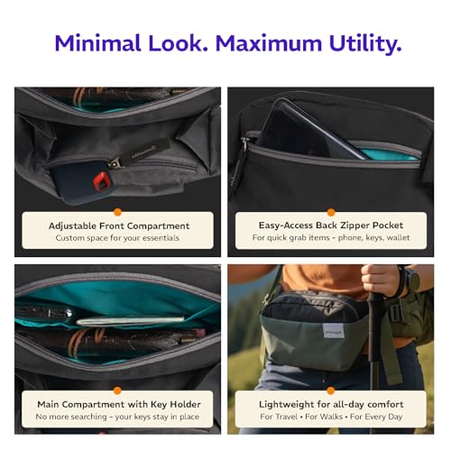 Image of Provogue Rover Waist Bag for Men & Women, Crossbody Waist Pouch with Zippered Compartments & Adjustable Strap,Multipurpose Fanny Pack for Travel & Outdoor Activities Chest Bag