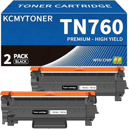 Toner TN760 TN730 noir pack de 2 pour imprimantes Brother HL-L2350DW et MFC-L2710DW
