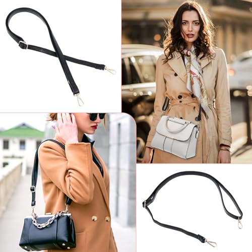 Image of Ymapinc Leather Crossbody Strap Replacement for Women Handbags - 33.46-59.06 Inch Adjustable Black Long Purse Strap Repair for Crossbody Bag Wallet - PU