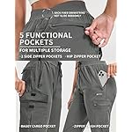 BVVU Women's Hiking Pants Lightweight Quick Dry Travel Outdoor Pants Waterproof Work Cargo Joggers with Zipper Pockets - Image 3